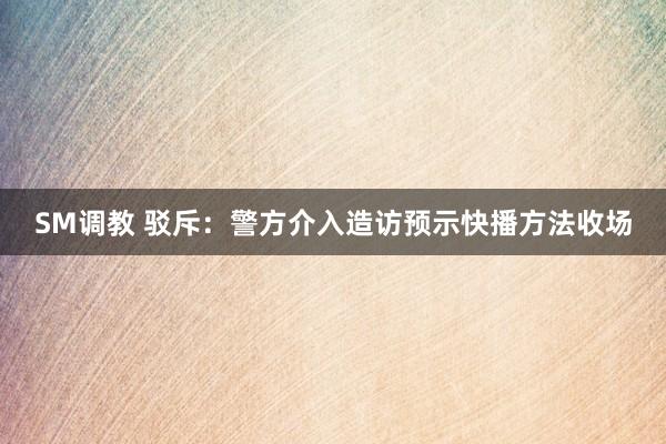 SM调教 驳斥：警方介入造访预示快播方法收场