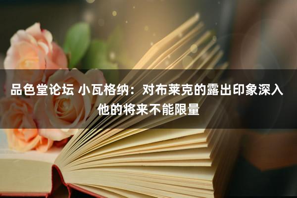 品色堂论坛 小瓦格纳：对布莱克的露出印象深入 他的将来不能限量